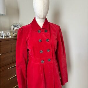 Festive red velvet coat - $42